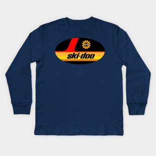 American Yellow snowmobile Kids Long Sleeve T-Shirt